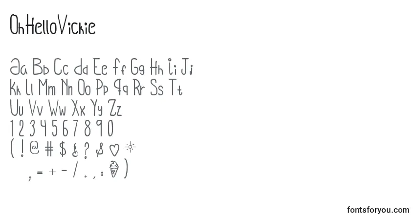 OhHelloVickie-fontti – aakkoset, numerot, erikoismerkit