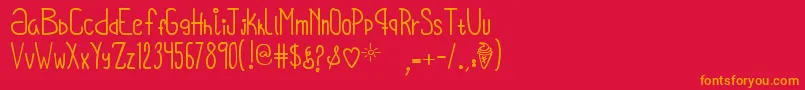 Шрифт OhHelloVickie – оранжевые шрифты на красном фоне