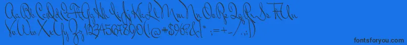MrDonaldson-Schriftart – Schwarze Schriften auf blauem Hintergrund