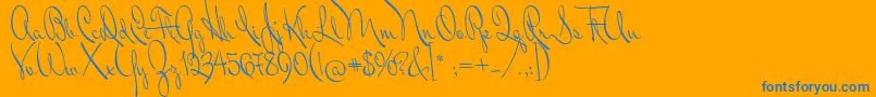 MrDonaldson Font – Blue Fonts on Orange Background