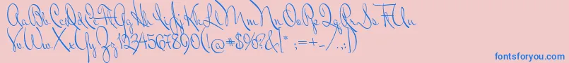 MrDonaldson Font – Blue Fonts on Pink Background
