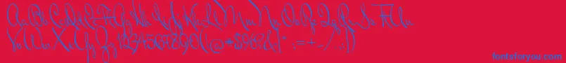 MrDonaldson Font – Blue Fonts on Red Background