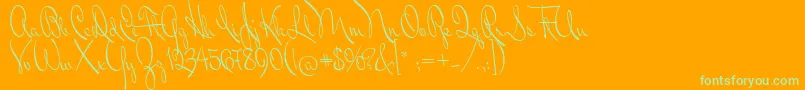 MrDonaldson Font – Green Fonts on Orange Background