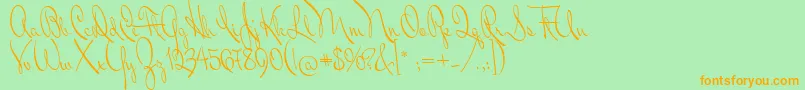 MrDonaldson Font – Orange Fonts on Green Background