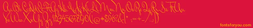 MrDonaldson Font – Orange Fonts on Red Background