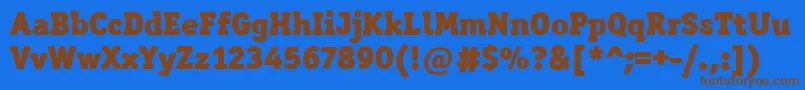 OfficinaSerItcBlack Font – Brown Fonts on Blue Background