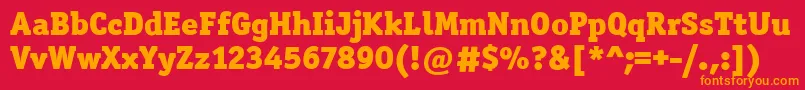 OfficinaSerItcBlack Font – Orange Fonts on Red Background
