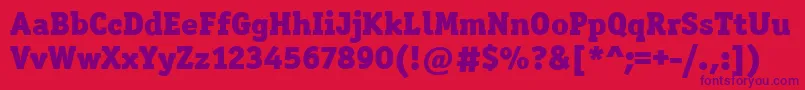 OfficinaSerItcBlack Font – Purple Fonts on Red Background