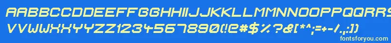 IgnisEtGlaciesExtraSharpBolditalic Font – Yellow Fonts on Blue Background