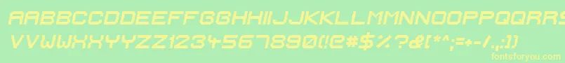 IgnisEtGlaciesExtraSharpBolditalic Font – Yellow Fonts on Green Background