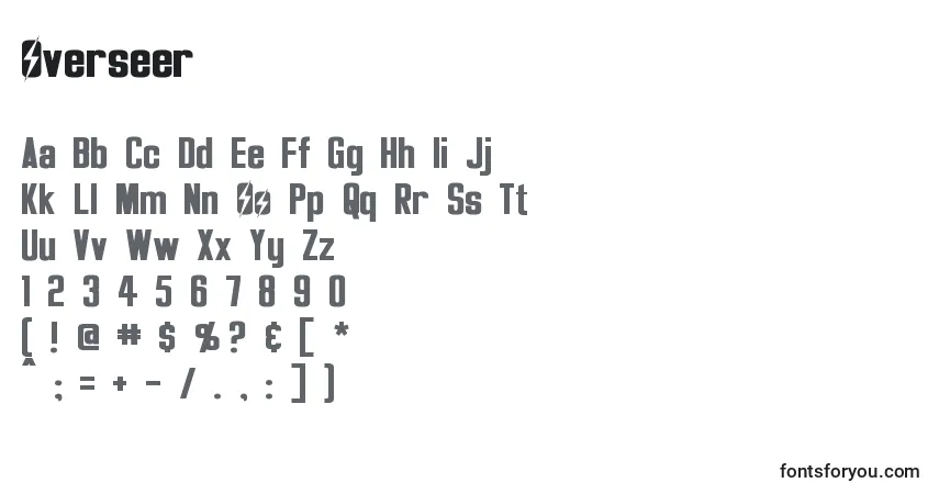 Czcionka Overseer – alfabet, cyfry, specjalne znaki