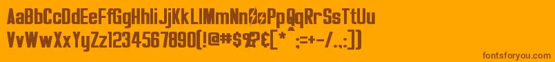 Overseer Font – Brown Fonts on Orange Background