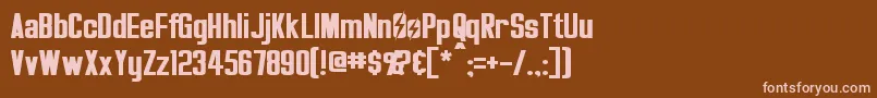 Overseer Font – Pink Fonts on Brown Background