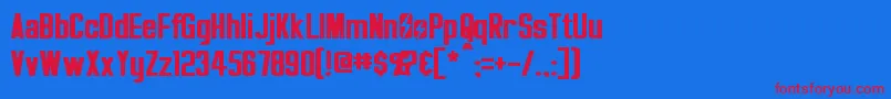 Overseer Font – Red Fonts on Blue Background