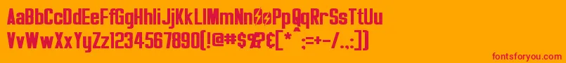 Overseer Font – Red Fonts on Orange Background
