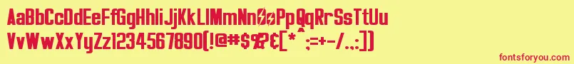 Overseer Font – Red Fonts on Yellow Background