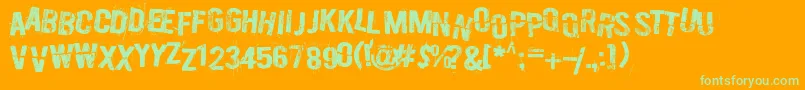 Weitere Informationen zur BurnOutFadeAway-Schriftart BurnOutFadeAway-Schriftart – Grüne Schriften auf orangefarbenem Hintergrund