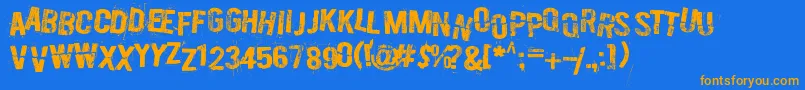 BurnOutFadeAway Font – Orange Fonts on Blue Background