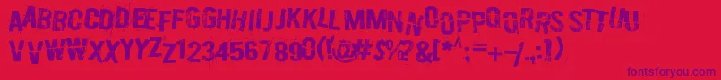 BurnOutFadeAway Font – Purple Fonts on Red Background