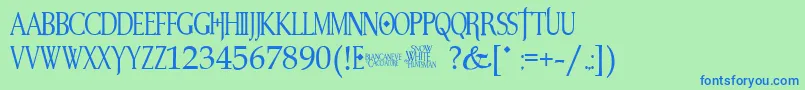 SnowWhite Font – Blue Fonts on Green Background