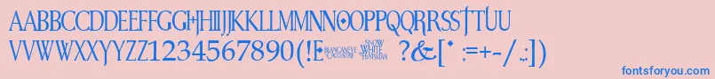 SnowWhite Font – Blue Fonts on Pink Background