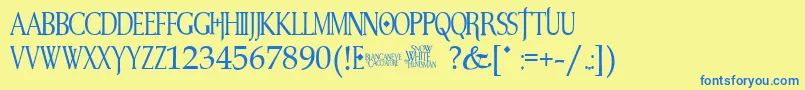 SnowWhite Font – Blue Fonts on Yellow Background