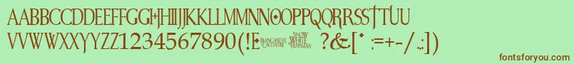 Шрифт SnowWhite – коричневые шрифты на зелёном фоне