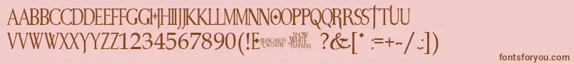 Шрифт SnowWhite – коричневые шрифты на розовом фоне