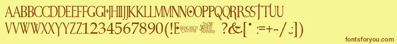 Шрифт SnowWhite – коричневые шрифты на жёлтом фоне