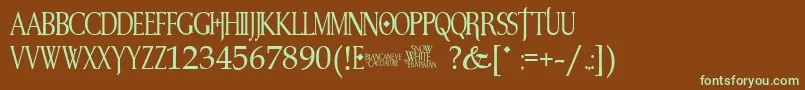 SnowWhite Font – Green Fonts on Brown Background