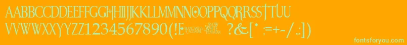 SnowWhite Font – Green Fonts on Orange Background