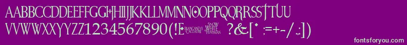 SnowWhite Font – Green Fonts on Purple Background