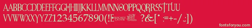 Police SnowWhite – polices vertes sur fond rouge