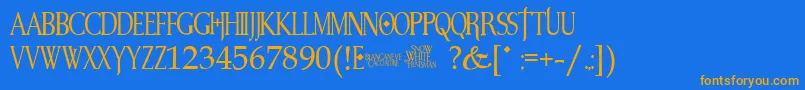 SnowWhite Font – Orange Fonts on Blue Background