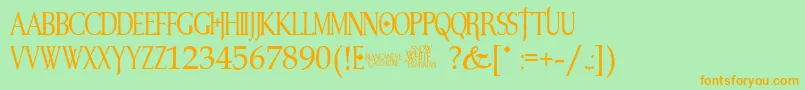 SnowWhite Font – Orange Fonts on Green Background