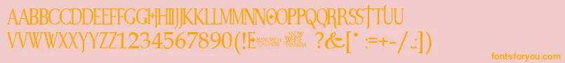 SnowWhite Font – Orange Fonts on Pink Background