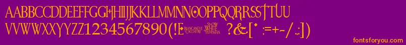 SnowWhite Font – Orange Fonts on Purple Background