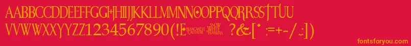 SnowWhite Font – Orange Fonts on Red Background