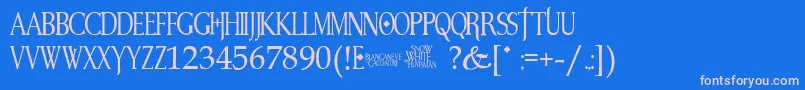 SnowWhite Font – Pink Fonts on Blue Background