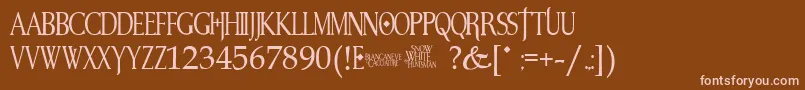 SnowWhite Font – Pink Fonts on Brown Background
