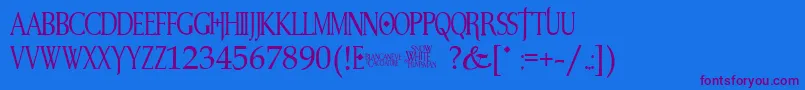 SnowWhite Font – Purple Fonts on Blue Background