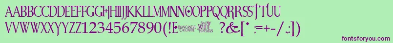 SnowWhite Font – Purple Fonts on Green Background