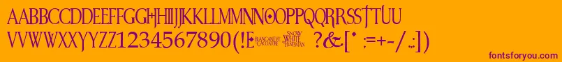 SnowWhite Font – Purple Fonts on Orange Background