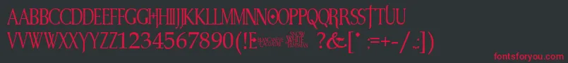 SnowWhite Font – Red Fonts on Black Background