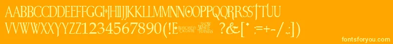 Шрифт SnowWhite – жёлтые шрифты на оранжевом фоне