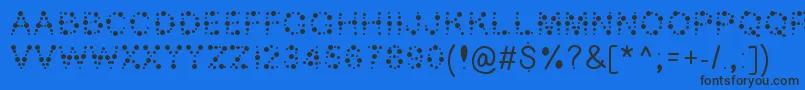 Bubble ffy-Schriftart – Schwarze Schriften auf blauem Hintergrund