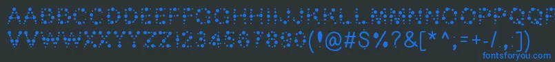 Bubble ffy-Schriftart – Blaue Schriften auf schwarzem Hintergrund