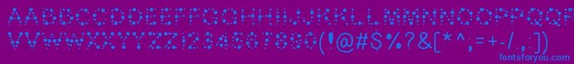 Czcionka Bubble ffy – niebieskie czcionki na fioletowym tle