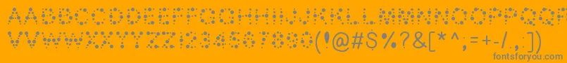 Lisätietoja Bubble ffy-fontista Bubble ffy-fontti – harmaat kirjasimet oranssilla taustalla