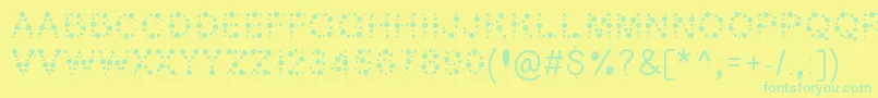 Bubble ffy Font – Green Fonts on Yellow Background